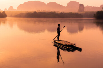 Landscape Nature View of Nong Thale Lake in Krabi Thailand