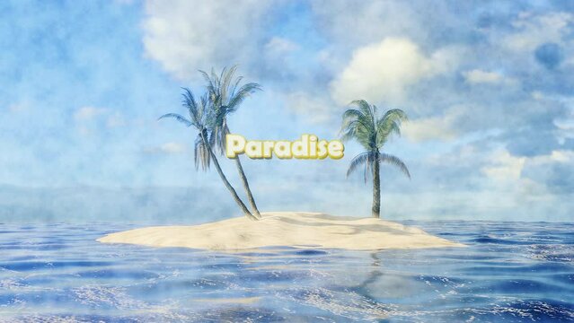 conceptual travel leisure lifestyle video with animated paradise text.