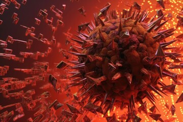 colorful array of randomly arranged 3D objects in a virtual environment. Generative AI