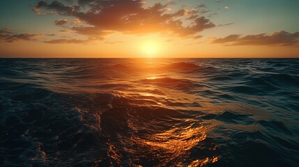 Fototapeta na wymiar sunset over the open ocean