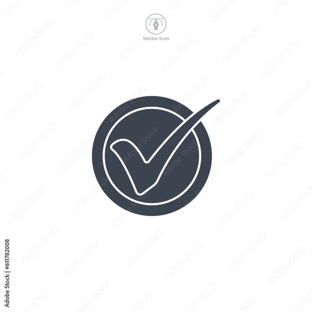 Poster check mark icon. a simple yet powerful vector illustration of a check mark, symbolizing completion, 