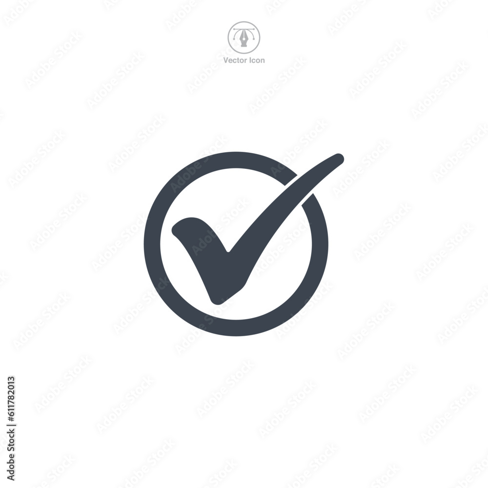 Poster check mark icon. a simple yet powerful vector illustration of a check mark, symbolizing completion, 