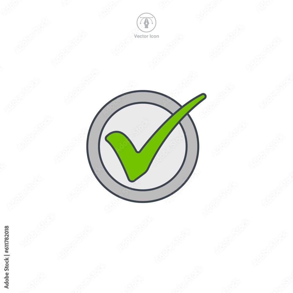 Poster check mark icon. a simple yet powerful vector illustration of a check mark, symbolizing completion, 