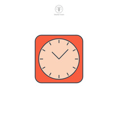 Clock or Timer icon. A sleek and precise vector illustration of a clock or timer, representing time management, deadlines, and efficiency.