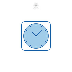 Clock or Timer icon. A sleek and precise vector illustration of a clock or timer, representing time management, deadlines, and efficiency.