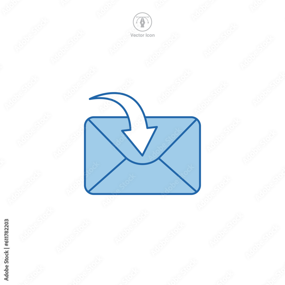 Poster email or envelope icon. a straightforward and recognizable vector illustration of an email or envelo