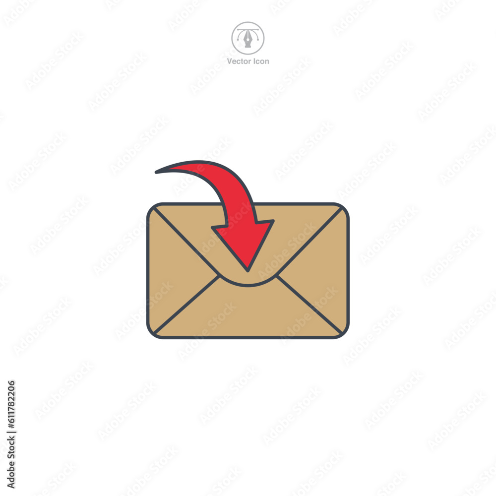 Poster email or envelope icon. a straightforward and recognizable vector illustration of an email or envelo