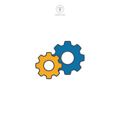 Gear icon. A sleek and mechanical vector illustration of a gear, symbolizing settings, customization, and system control.