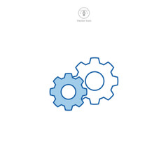 Gear icon. A sleek and mechanical vector illustration of a gear, symbolizing settings, customization, and system control.