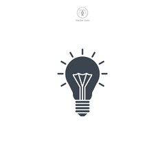 Light Bulb icon. A creative and innovative vector illustration of a light bulb, representing ideas, inspiration, and bright solutions.