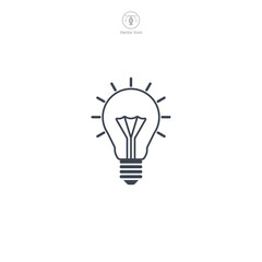 Light Bulb icon. A creative and innovative vector illustration of a light bulb, representing ideas, inspiration, and bright solutions.