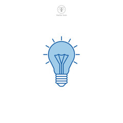 Light Bulb icon. A creative and innovative vector illustration of a light bulb, representing ideas, inspiration, and bright solutions.