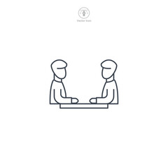 Meeting icon. A professional and collaborative vector illustration of a meeting, symbolizing discussions, teamwork, and group interactions.