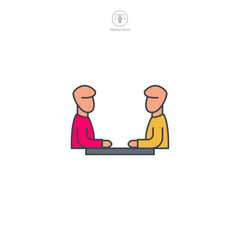 Meeting icon. A professional and collaborative vector illustration of a meeting, symbolizing discussions, teamwork, and group interactions.