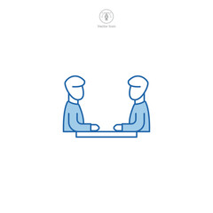 Meeting icon. A professional and collaborative vector illustration of a meeting, symbolizing discussions, teamwork, and group interactions.