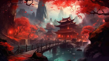 Fototapeta na wymiar Chinese Style Fantasy Art