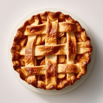 Simple Apple Pie Seen from the Top (Real Life Photo Style)