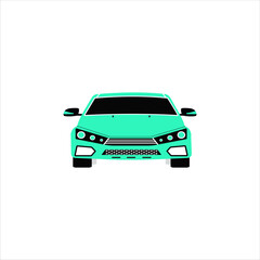 Green car icon on a white background