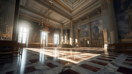 Obraz premium Imagine a virtual reality( VR) system that allows users to explore historical events in an immersive and interactive way