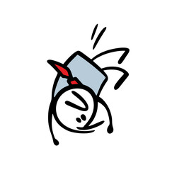 Poor businessman falling down in fear. Vector illustration of sad man with business problems.