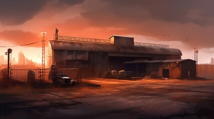 Obraz premium Military Base Game Artwork