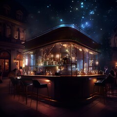 深夜のラグジュアリーな雰囲気のバー, Generative AI