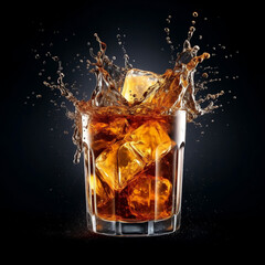 whiskey splash in glass
