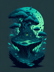 generative ai, The Mysterious Island Escape magic tshirt