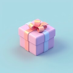 Tiny isometric cute gift box - Generative AI