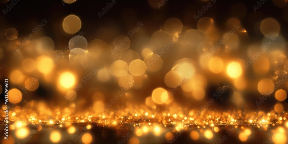 Poster a gold abstract bokeh background. generative ai image aig30.