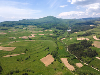 Naklejka premium Aerial view of Sredna Gora Mountain, Bulgaria