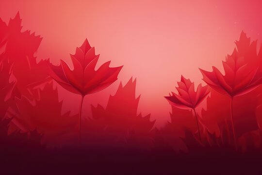 Happy Canada Day. Celebrating the birthday of Canada. Canadians show their pride in their history, culture and achievements. Flag, holiday, maple leaf, red colour. Generative AI