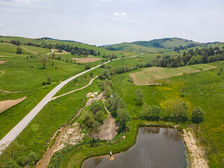 Aerial view of Sredna Gora Mountain, Bulgaria