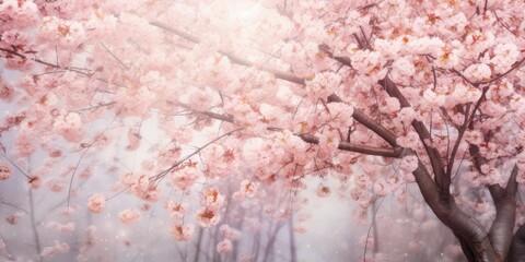  A field of blooming cherry blossom trees   Generative AI Digital Illustration Part#110623