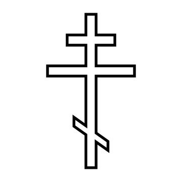 Orthodox Christian cross on white background