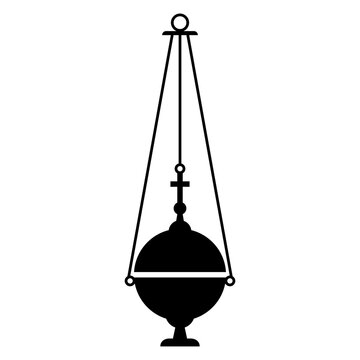 Priest's censer on white background