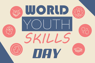 Fototapeta premium Banner for World Youth Skills Day