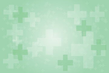 Medical crosses on green background. Banner for design