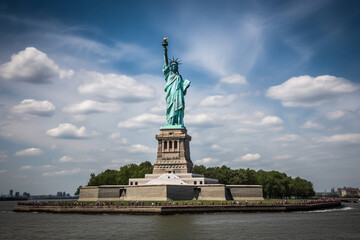 Fototapeta premium July 4, 2015, Statue of Liberty, designed by French sculptor Fr�d�ric Auguste Bartholdi, Liberty Island, New York Harbor, New York City, USA.