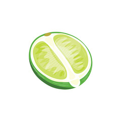 Half of lime on white background