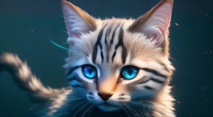 Cute kitten with captivating eyes [AI Generated]