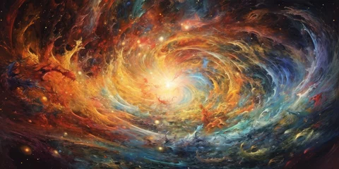 Photo sur Plexiglas Mélange de couleurs abstract depiction of swirling galaxies  Generative AI Digital Illustration Part 110623