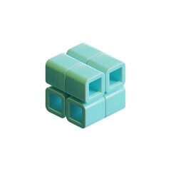 Cube 3D Render Design Element 06 B