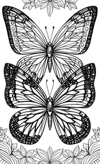 Obraz premium black and white butterfly