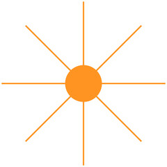 Sun minimalist illustration symmetrical Orange Bright