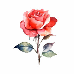 pink rose isolated on white