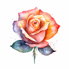rose on white background
