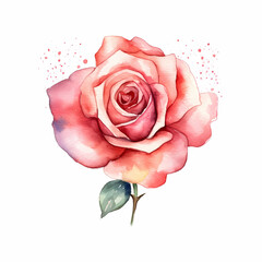 pink rose isolated on white background