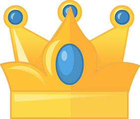 Cartoon colorful element royal crown isolated illustration for kids