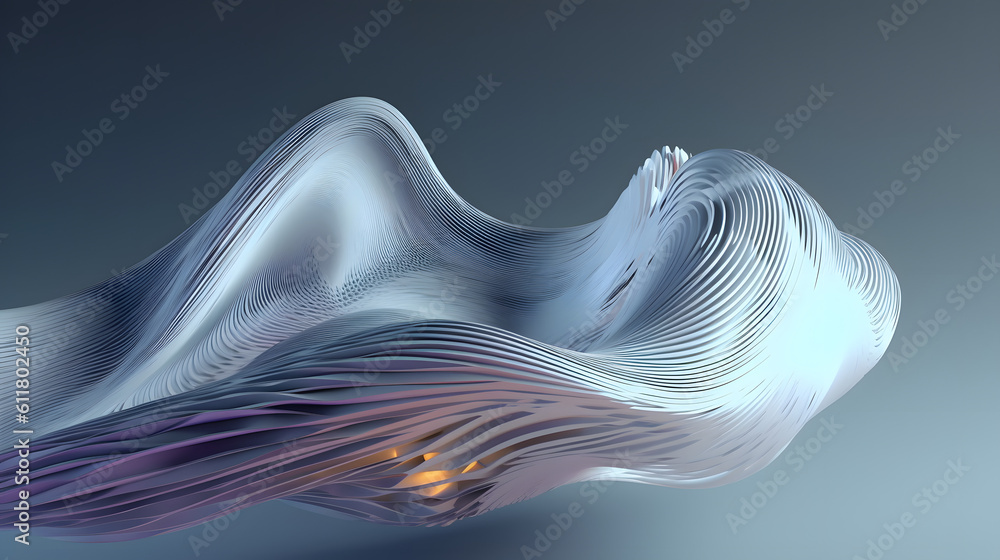 Aufkleber 3d render of abstract deatailed shape. dynamic futuristic background.